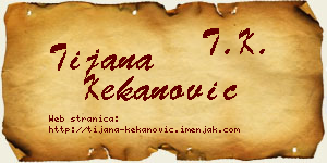 Tijana Kekanović vizit kartica